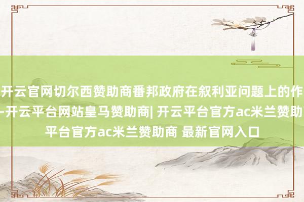 开云官网切尔西赞助商番邦政府在叙利亚问题上的作用是不言而喻的-开云平台网站皇马赞助商| 开云平台官方ac米兰赞助商 最新官网入口