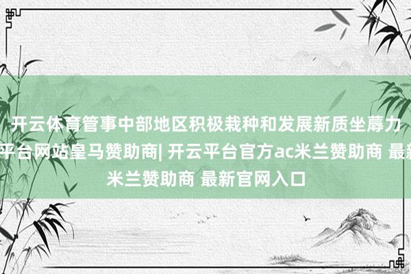 开云体育　　管事中部地区积极栽种和发展新质坐蓐力方面-开云平台网站皇马赞助商| 开云平台官方ac米兰赞助商 最新官网入口