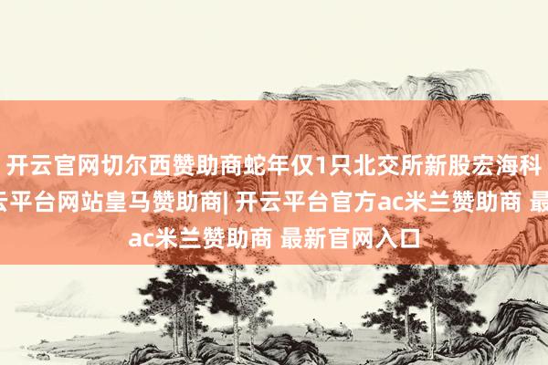 开云官网切尔西赞助商蛇年仅1只北交所新股宏海科技上市-开云平台网站皇马赞助商| 开云平台官方ac米兰赞助商 最新官网入口