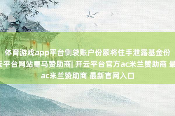 体育游戏app平台侧袋账户份额将住手泄露基金份额净值-开云平台网站皇马赞助商| 开云平台官方ac米兰赞助商 最新官网入口