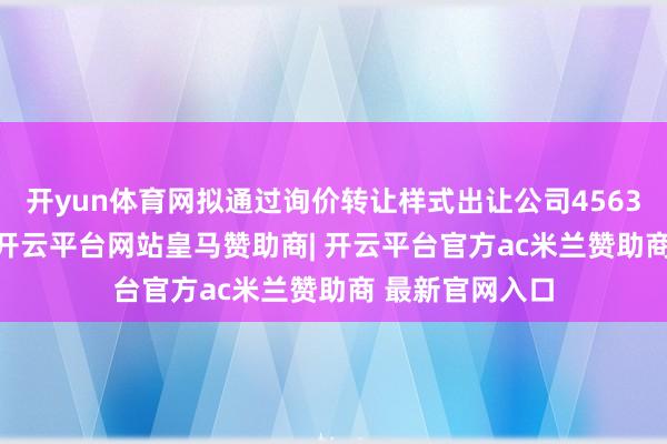 开yun体育网拟通过询价转让样式出让公司4563.24万股股份-开云平台网站皇马赞助商| 开云平台官方ac米兰赞助商 最新官网入口